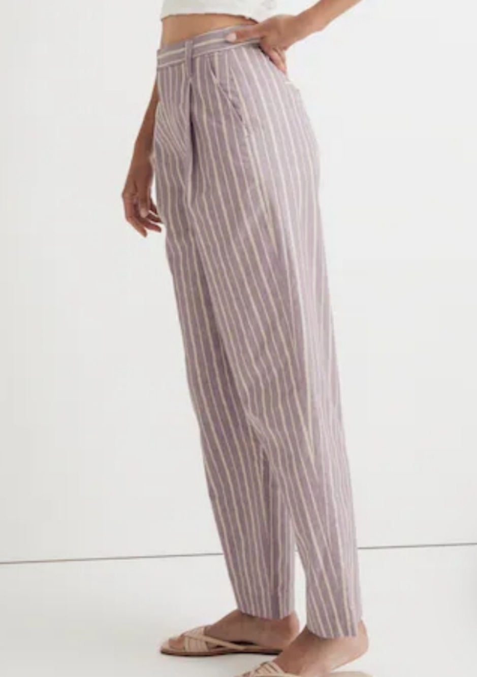 New Madewell 100%Cotton Pleated Trouser Pants